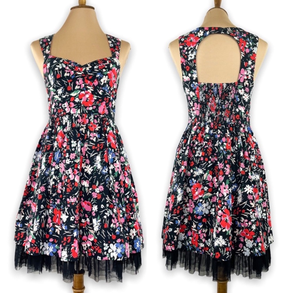 Free People Sunkissed Floral Mini Dress Cutout Back